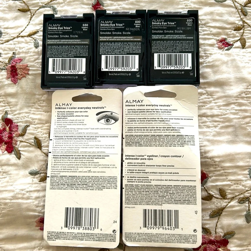 NWT⭐️LOT of 5 ALMAY EYESHADOWS (1 is a BONUS PKG w/Eyeliner).
